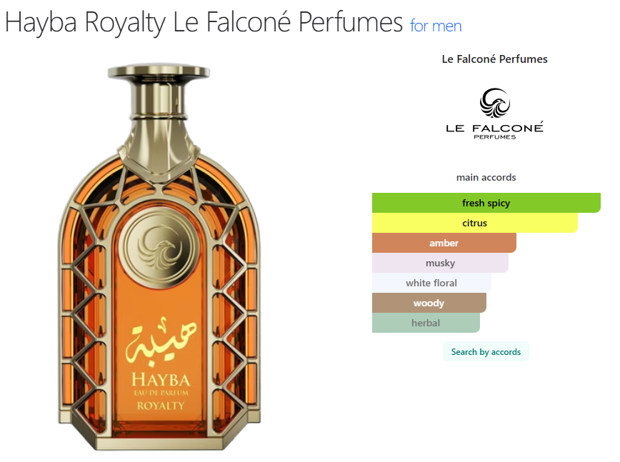 Le Falcone Hayba Royalty Eau De Parfum 100ml EDP Luxury Fragrance For Men