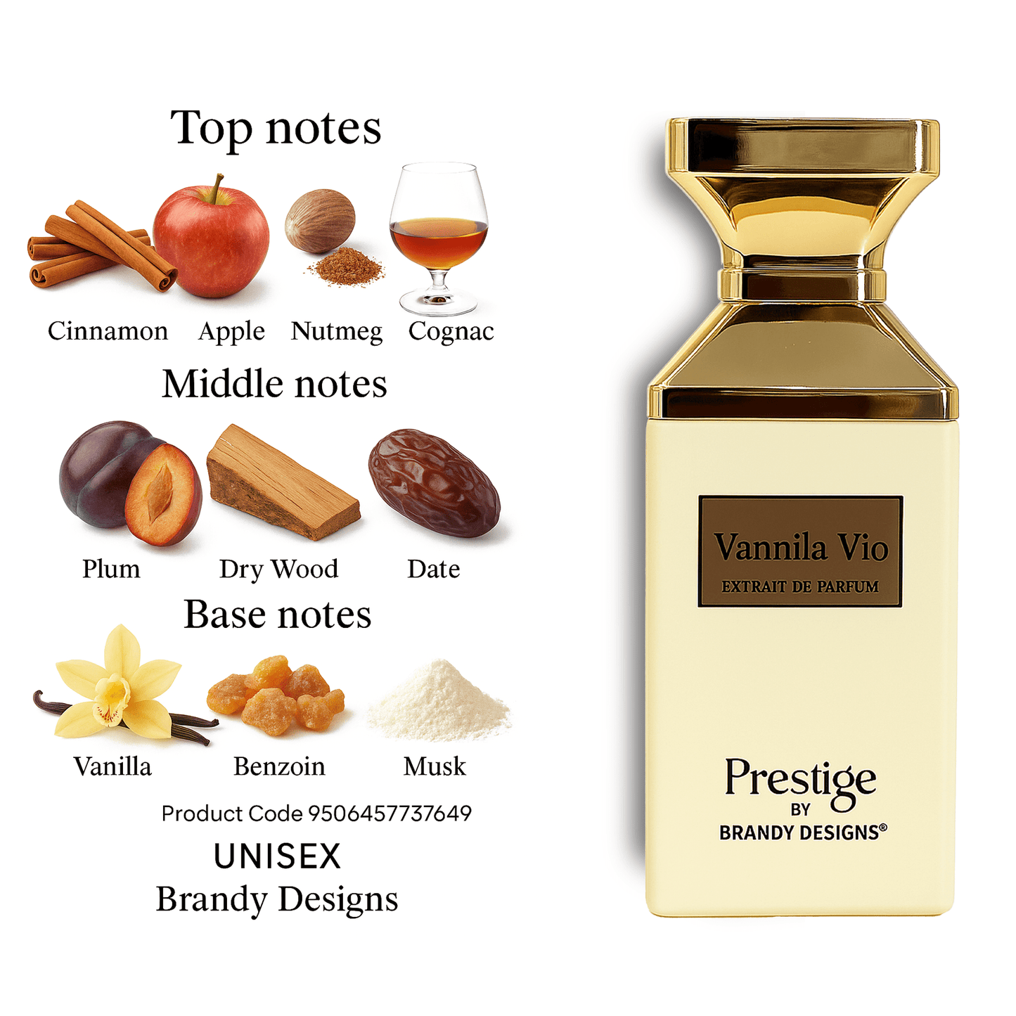Brandy Designs Prestige Vannila Vio Extrait de Parfum 100ml